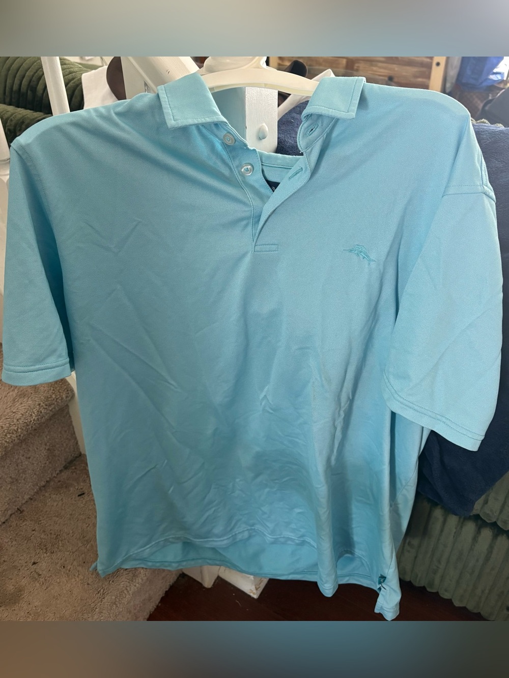 Tommy Bahama Men’s performance polo shirt Aqua Blue XL